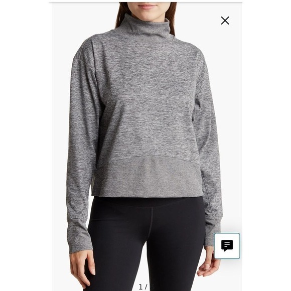 Zella Heather Gray Short Cropped Pullover Sweatshirt Size Small - Picture 1 of 10